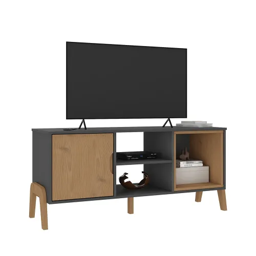 Rack 1 Puerta Con Espacio Y Estante Y Patas 100 % Mdp en Gris - Muebles para TV, Uruguay | Soy Hogar