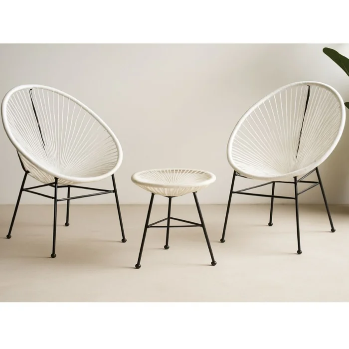 Juego de jardin Acapulco en Blanco - Muebles para el exterior, Uruguay | La Cueva Muebles, vista 3