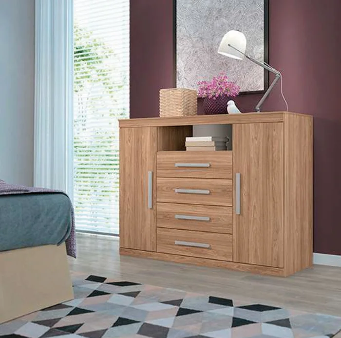 Comodas Cajoneras 2 Puertas 4 Cajones Dormitorio Blan 303866 - Cómodas, Uruguay | Soy Hogar, vista 6