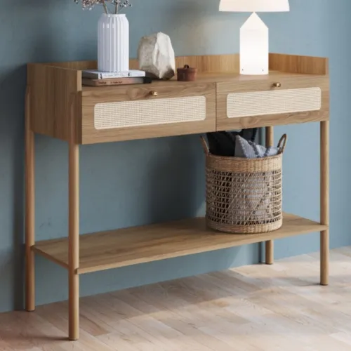 Recibidor Oslo - Natural con tejido en Marrón - Aparadores y recibidores, Uruguay | NYR