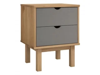 Mesa de Luz 2 C Mel/Gris Linea Nordica en Madera Maciza en Mel/Blanco - Mesas de luz, Uruguay | Quesal, vista 5