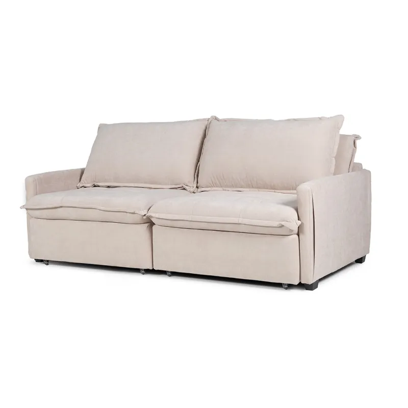 Sofá Cama Oliver - Tela Microfibra - 12072 (Beige) en Gris - Sillones y sofás, Uruguay | NYR