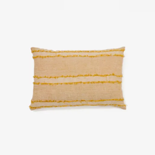 Cojín Neris - mostaza 100% lino 40x60cm en Amarillo - Textiles, Uruguay | Kavehome