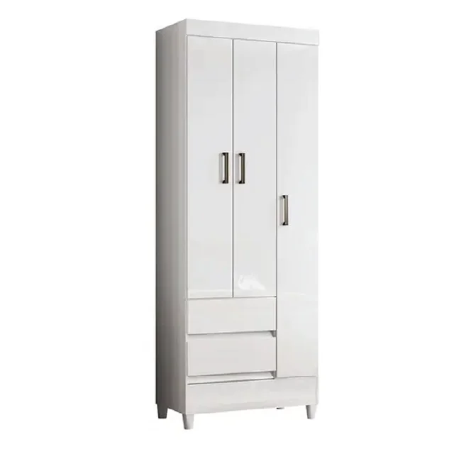 Ropero 3 Puertas 2 Cajones Varios Estantes Dormitorio en Blanco - Roperos y placares, Uruguay | Muebles Express