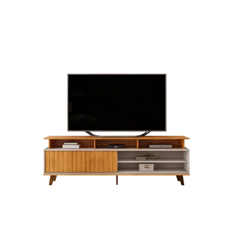 Rack para TV Flor - Terminación Cedro en Madera natural - Muebles para TV, Uruguay | Ecowood