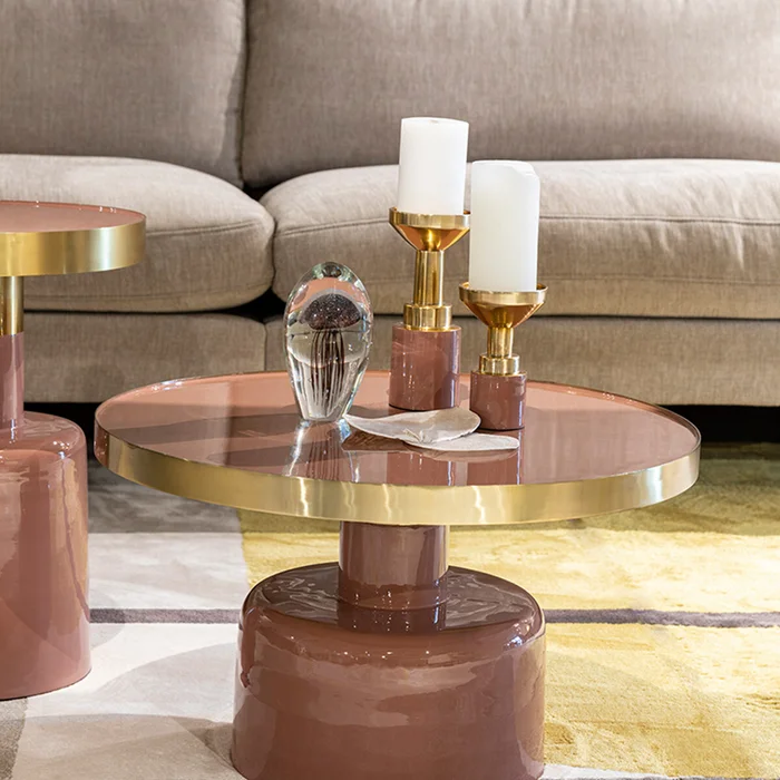 Mesa de centro GLAM Rosa en Marrón - Mesas de comedor, Uruguay | Viasono