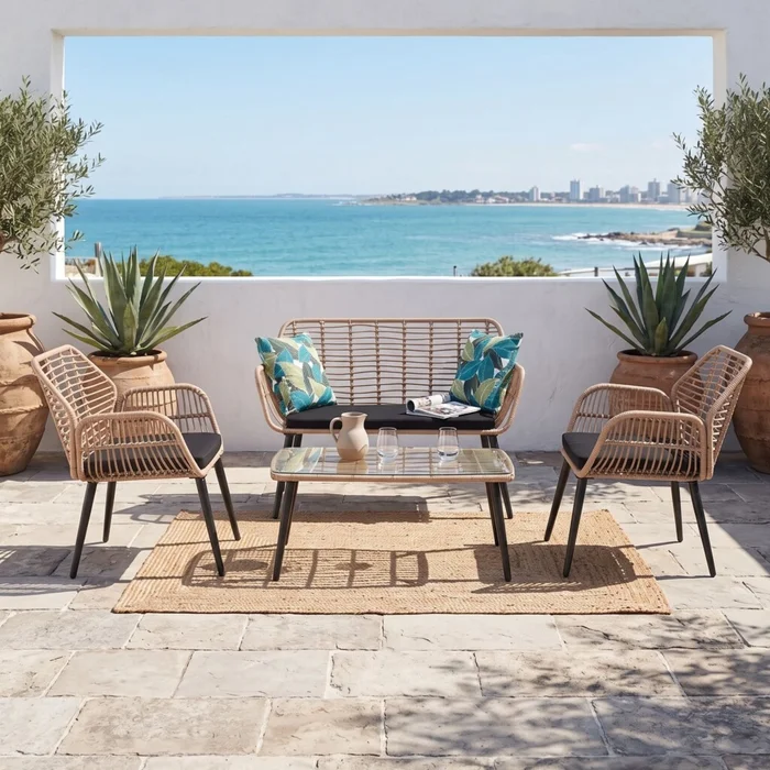 Juego Muebles De Jardin Oriente en Beige - Muebles para el exterior, Uruguay | Rústico Hogar