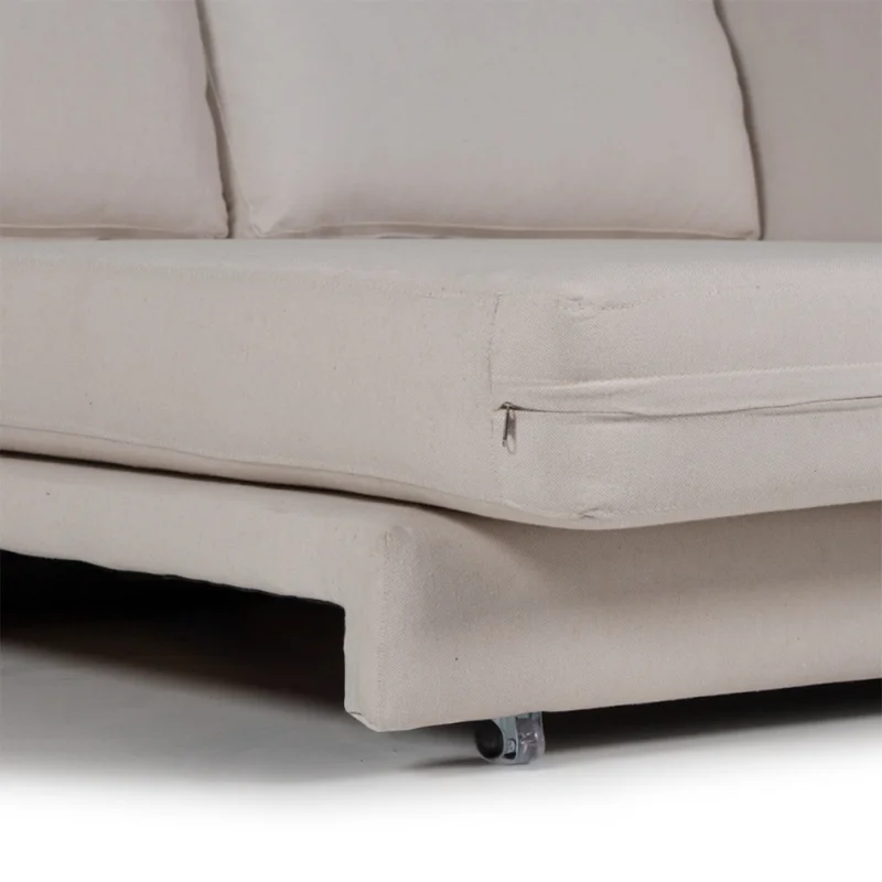 Sofá Cama Niki - Con mesa - Tela Rústica - 9831 (Parma Beige) en Beige - Sillones y sofás, Uruguay | Nyr, vista 4