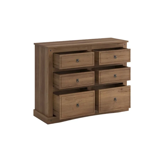 Cómoda 6 Cajones Madera Natural - Linea Mexicana - Oscuro en Madera natural - Cómodas, Uruguay | Rústico Hogar, vista 3