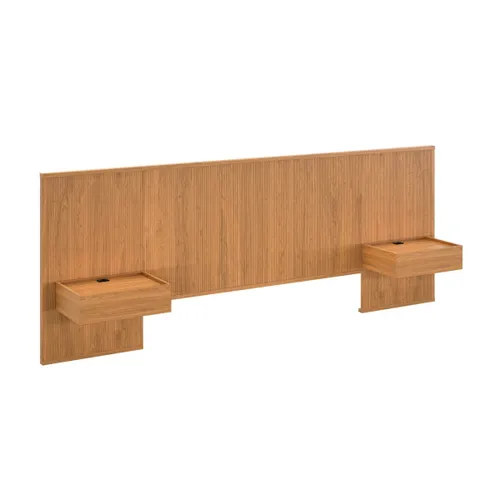 Respaldo 2 plazas continuo con mesa de luz Chloe - Moderna - Marrón - Respaldos de cama, Uruguay | Rústico Hogar