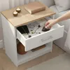 Mesa de Luz Italia - 1 Cajón y Nicho - MDP y ABS - 55cm Alto - Blanco / Miel en Multicolor - Respaldos de cama, Uruguay | Mulata, vista 3 de 6