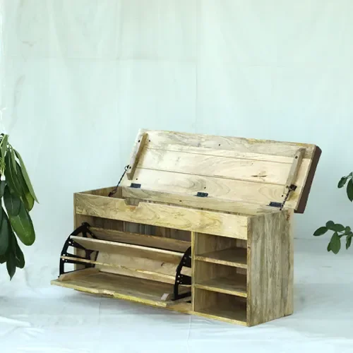 B26 Zapatera/Pie de cama 110x32x50 en Madera natural - Mesas de living, Uruguay | Victoriana, vista 4