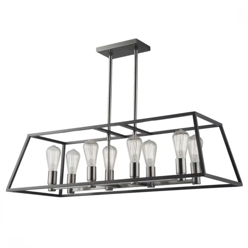 Colgante trapecio para 8 lámparas negro 89cm E27 en Negro - Lámparas colgantes, Uruguay | Iluminica