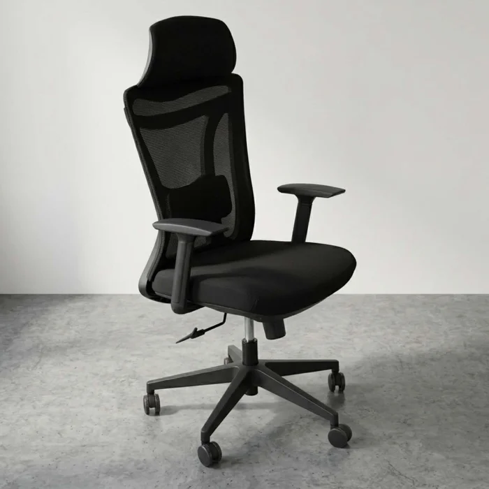 Silla De Oficina Malla Negro Amane en Negro - Escritorios y sillas de escritorio, Uruguay | Divino