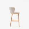 Taburete Ciselia chenilla - beige y madera maciza fresno acabado tono natural 65cm en Beige - Butacas, banquetas y puffs, Uruguay | Kavehome, vista 9 de 10