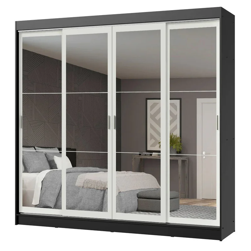 Ropero Placard Matrimonial Austin 4 Puertas Corredizas 215cm con 4 Esp en Blanco - Roperos y placares, Uruguay | Balton, vista 17
