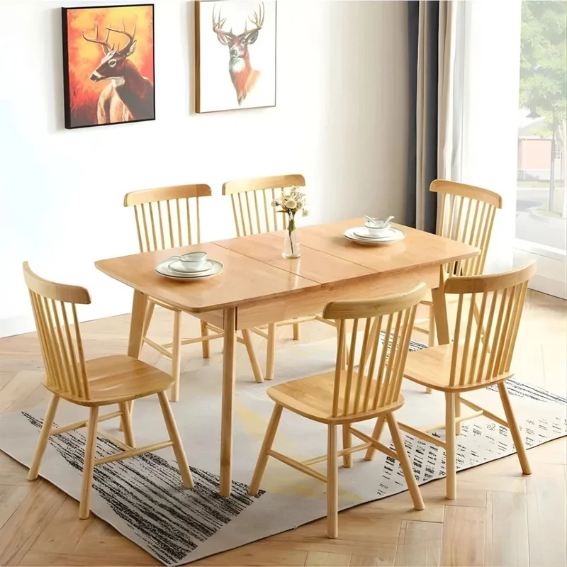 Mesa de comedor Extensible - Madera maciza 120 a 150 cm Elan - Línea Serena en Madera natural - Mesas de comedor, Uruguay | Ecowood, vista 9