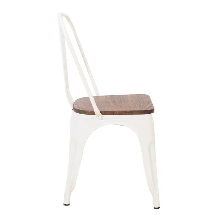 Silla De Comedor Cy-2000w2 Metal Blanco Estilo Tolix en Blanco - Sillas, Uruguay | Divino, vista 3