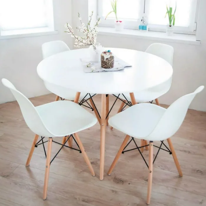 MESA EAMES DKR D110x73CM MDF Y MADERA BLANCO en Blanco - Mesas de arrimo, Uruguay | Koz, vista 2