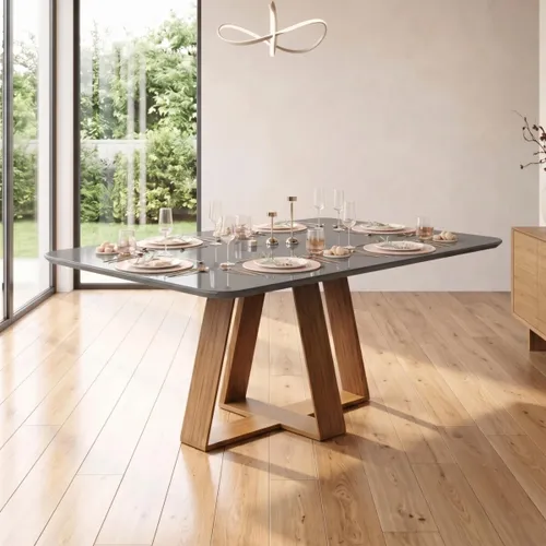 Mesa de Comedor 160 Gris - Linea Celeste Milán en Gris - Mesas de comedor, Uruguay | Rústico Hogar