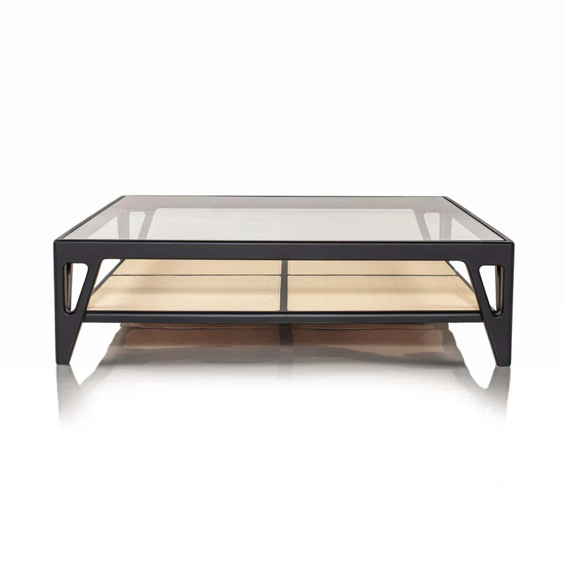Mesa Ratona Madera-y-vidrio Negro Rosa en Negro - Mesas de living, Uruguay | Divino, vista 3