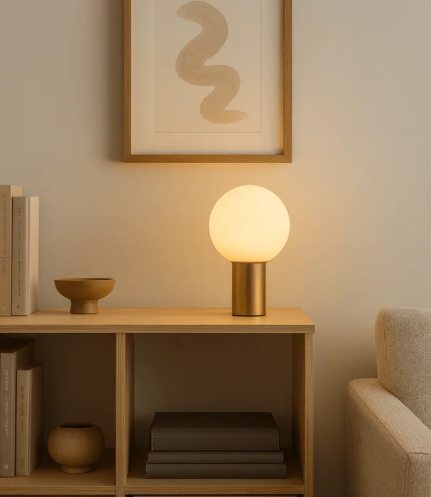 L. MESA ESFERA BRONCE L en Dorado - Lámparas de mesa, Uruguay | Masinfinito Casa, vista 2