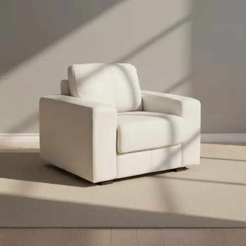Butaca 1 Cuerpo Cuero-100-natural Natural-beige Texas Crema en Beige - Sillones y sofás, Uruguay | Divino