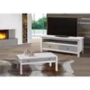 Rack 2 cajones Linea Flora - Blanco en Blanco - Muebles para TV, Uruguay | Nario Hogar, vista 2 de 3