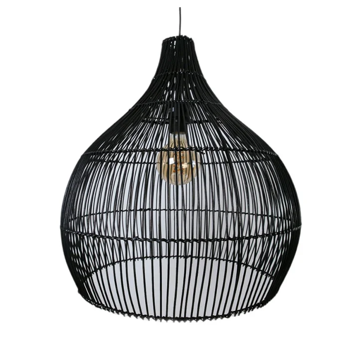 Lámpara De Techo Rattan Hana en Negro - Lámparas colgantes, Uruguay | Alta Gracia Deco, vista 2