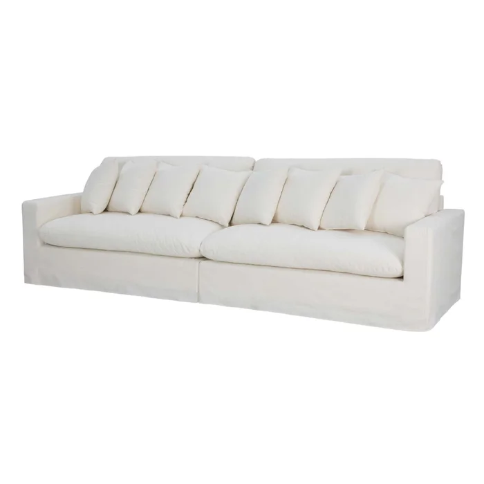 Sofá 4 Cuerpos Tela Natural-beige Marbella Crudo en Blanco - Sillones y sofás, Uruguay | Divino, vista 3