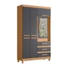Ropero con Espejo 6 puertas 3 Caj - Línea FIT - Gris Oscuro en Gris - Roperos y placares, Uruguay | Ecowood, vista 2 de 4