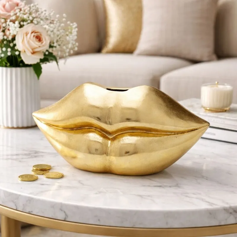 ALCANCÍA LIPS GOLD Bronce  en Amarillo - Decoración, Uruguay | Viasono
