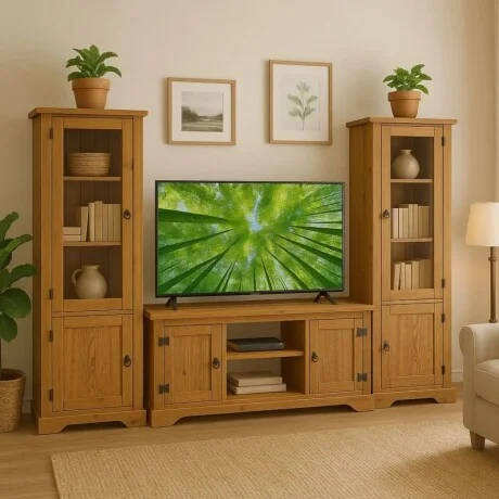 Promo Rack de TV + Paneleros Linea Naturale - Roble en Madera natural - Muebles para TV, Uruguay | La Cueva Muebles, vista 8