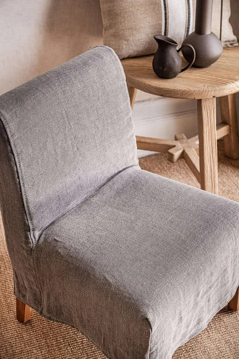 SILLA SOHO - LINO ALTO GRAMAJE - GRIS OSCURO en Gris - Butacas, banquetas y puffs, Uruguay | La Iberica, vista 10