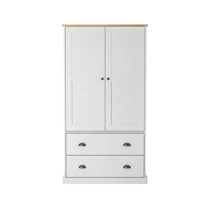 Ropero 2 Puertas - 2 Cajones - Línea Oslo - Blanco en Blanco - Roperos y placares, Uruguay | Ecowood, vista 3