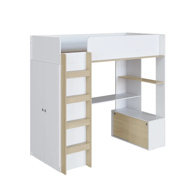 Cama Olivia – Ropero y Escritorio – Blanco en Blanco - Dormitorio, Uruguay | RM Muebles y Deco, vista 4