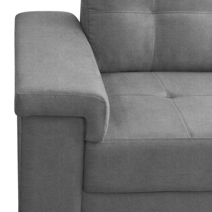 Sillón 2 Cuerpos en tela de Lino - Plaza - Gris en Gris - Sillones y sofás, Uruguay | Ecowood, vista 2