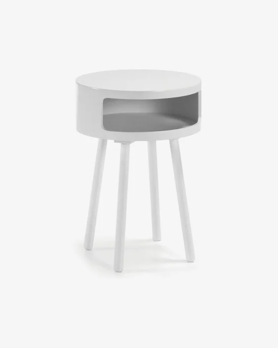 Mesa auxiliar Kurb B Ø 40 cm - blanco en Gris - Mesas de arrimo, Uruguay | Kavehome