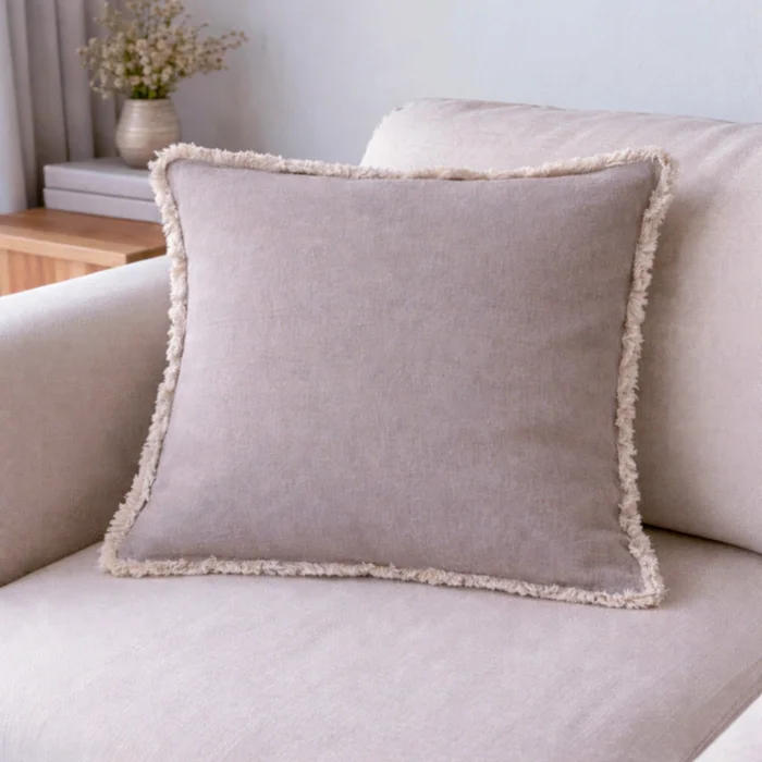 Almohadón "Washed" Gris Melange en Gris - Textiles, Uruguay | Casa Ernesta, vista 2