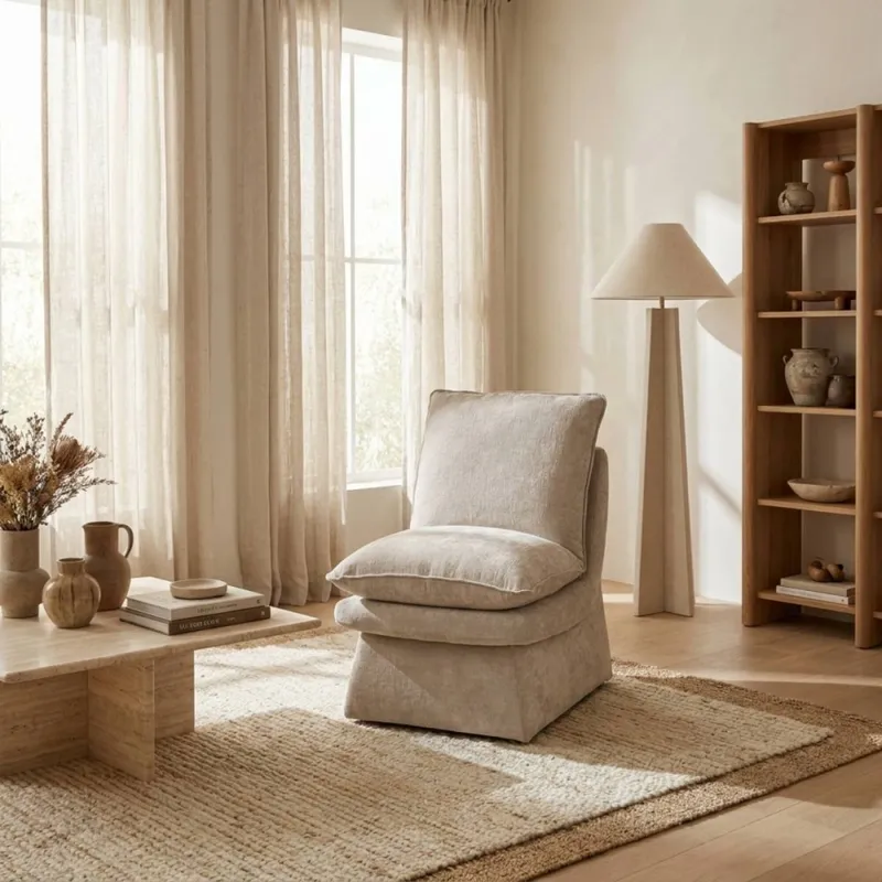 Butaca Xilo - Tela Microfibra - C51 (Castaño) en Beige, Uruguay | NYR