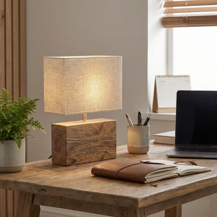 Lámpara de Mesa Nativo Block XL en Madera natural - Lámparas de mesa, Uruguay | La Perla, vista 4