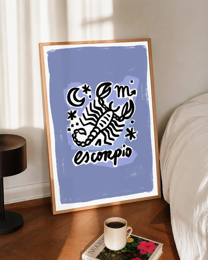 Escorpio - Cuadro Signo del Zodíaco en Violeta - Láminas, Uruguay | Kiosko de Mar, vista 2