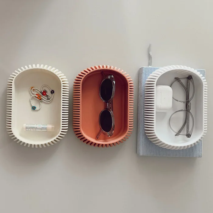Organizador 01 en Beige, blanco y coral - Canastos, Uruguay | Eunoia Design, vista 3