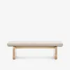 Banco Topaz de chenilla beige y madera maciza de fresno con acabado natural 150cm FSC 100% en Beige - Butacas, banquetas y puffs, Uruguay | Kavehome, vista 7 de 8