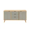 Aparador 2 Puertas 3 Cajones Gris - Línea Berlín en Gris - Muebles para TV, Uruguay | Ecowood, vista 2 de 5