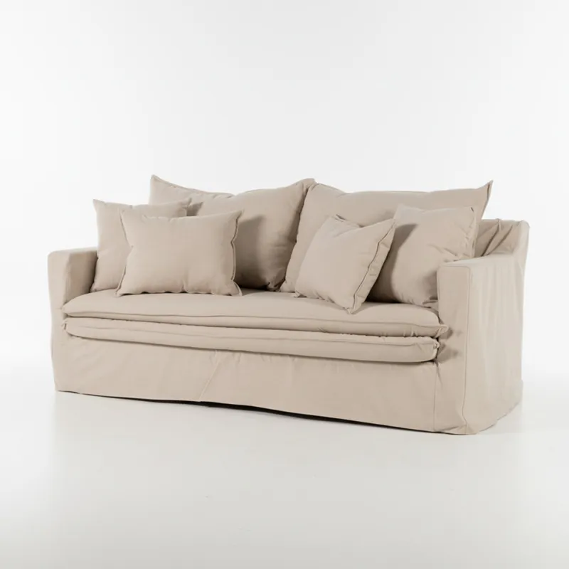 Sofá Gin con Funda - Tela Rústica - 2,5 cuerpos - TD5263-1636 (Capuccino) en Beige - Sillones y sofás, Uruguay | NYR