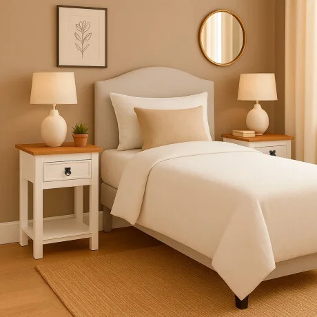 Promo 2 Mesa de Luz 1 Cajón Línea Naturale - BLANCO en Blanco - Mesas de luz, Uruguay | La Cueva Muebles, vista 9