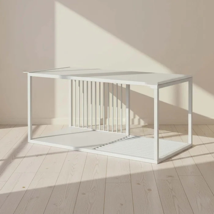Mesa Ratona Metal Blanco Olivia en Blanco - Mesas de living, Uruguay | Divino