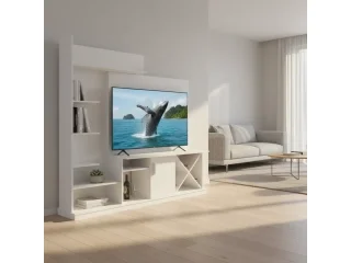 Rack para TV hasta 50" con respisa BLANCO en Avena/Blanco - Muebles para TV, Uruguay | Que Sal Muebleria, vista 3