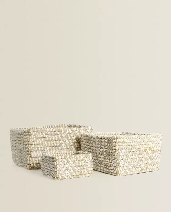 CESTA RECTANGULAR CONTRASTE - Canastos, Uruguay | Zara Home, vista 2